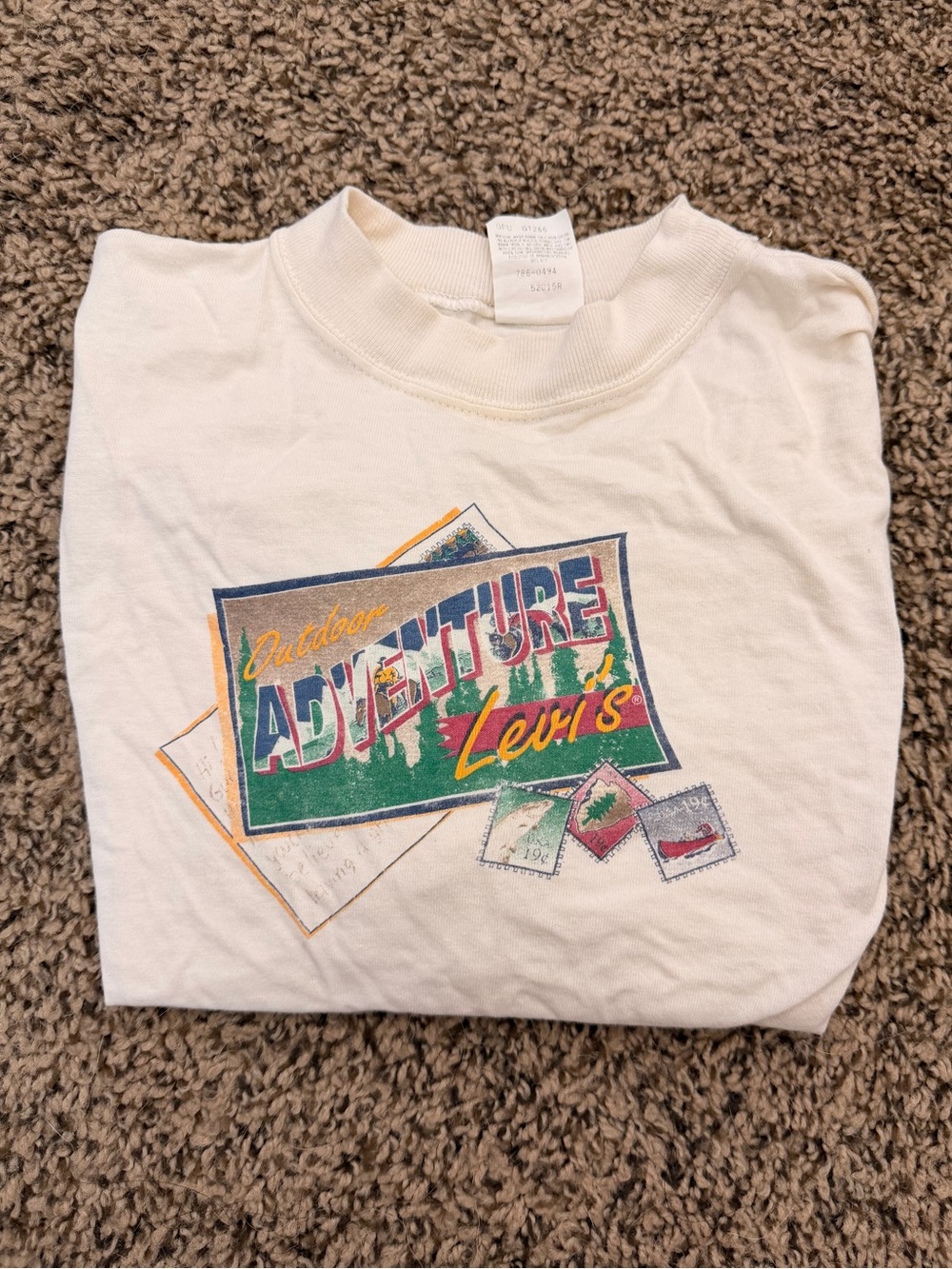 Vintage 90s Levi's Kids White 'Outdoor Adventure' Graphic Tee